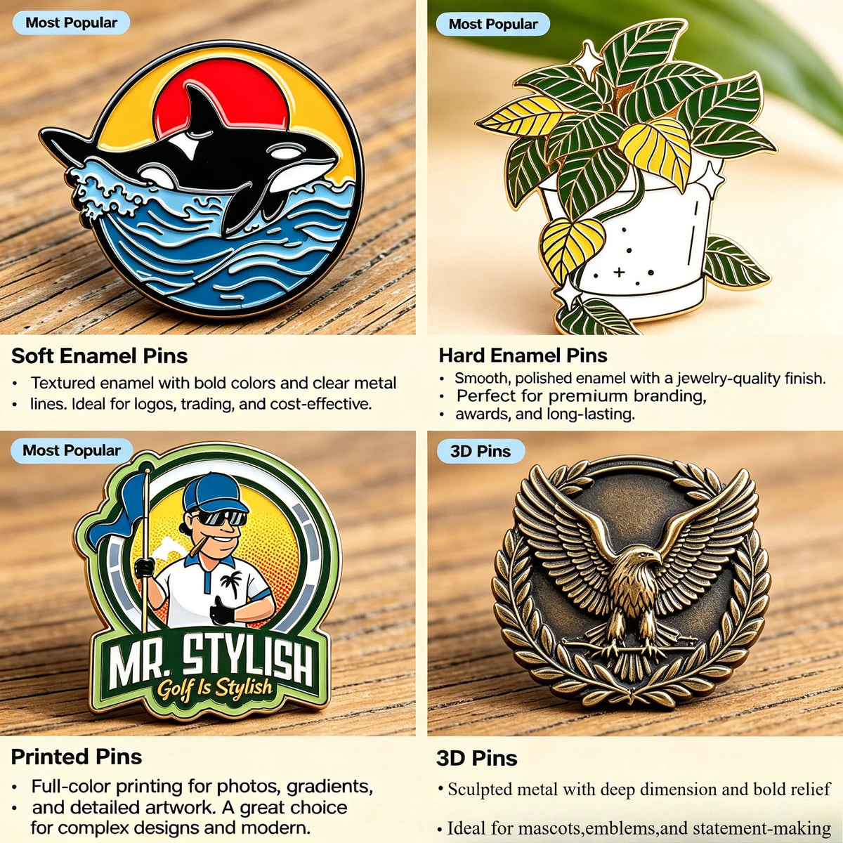 Custom Metal Pins Personalized Enamel Pins Logo Badge Pins Soft Enamel ...